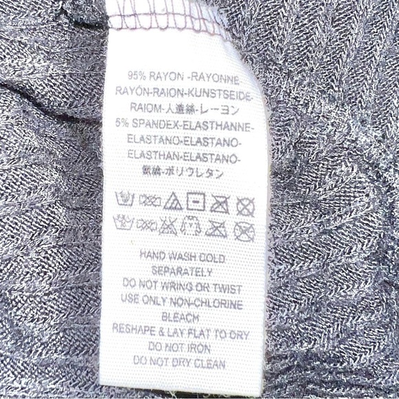 We The Free People Women’s XS Black Robbed Soft Rayon Long Sleeve Knit Top Mock - Picture 7 of 7